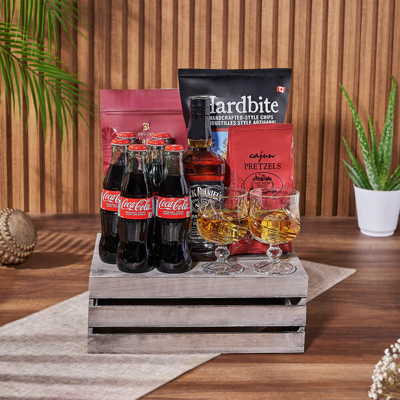 Coke & Snacks Liquor Gift Crate, liquor gift, liquor, soda gift, soda, Ottawa delivery