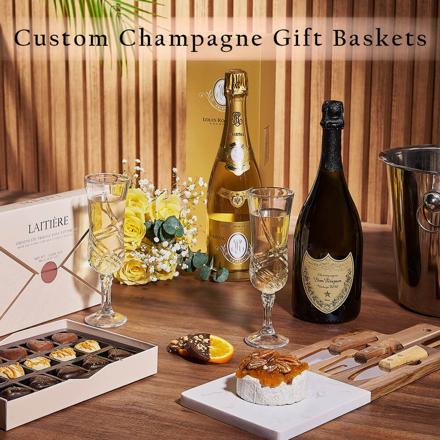 Custom Champagne Gift Baskets from Ottawa Baskets - Custom Gift Basket - Ottawa Delivery.
