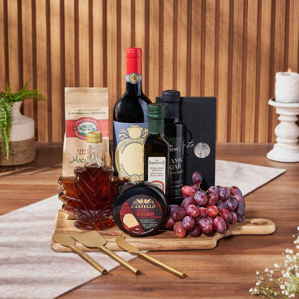 Wine and Cheese Knives Basket – how the gift is presented