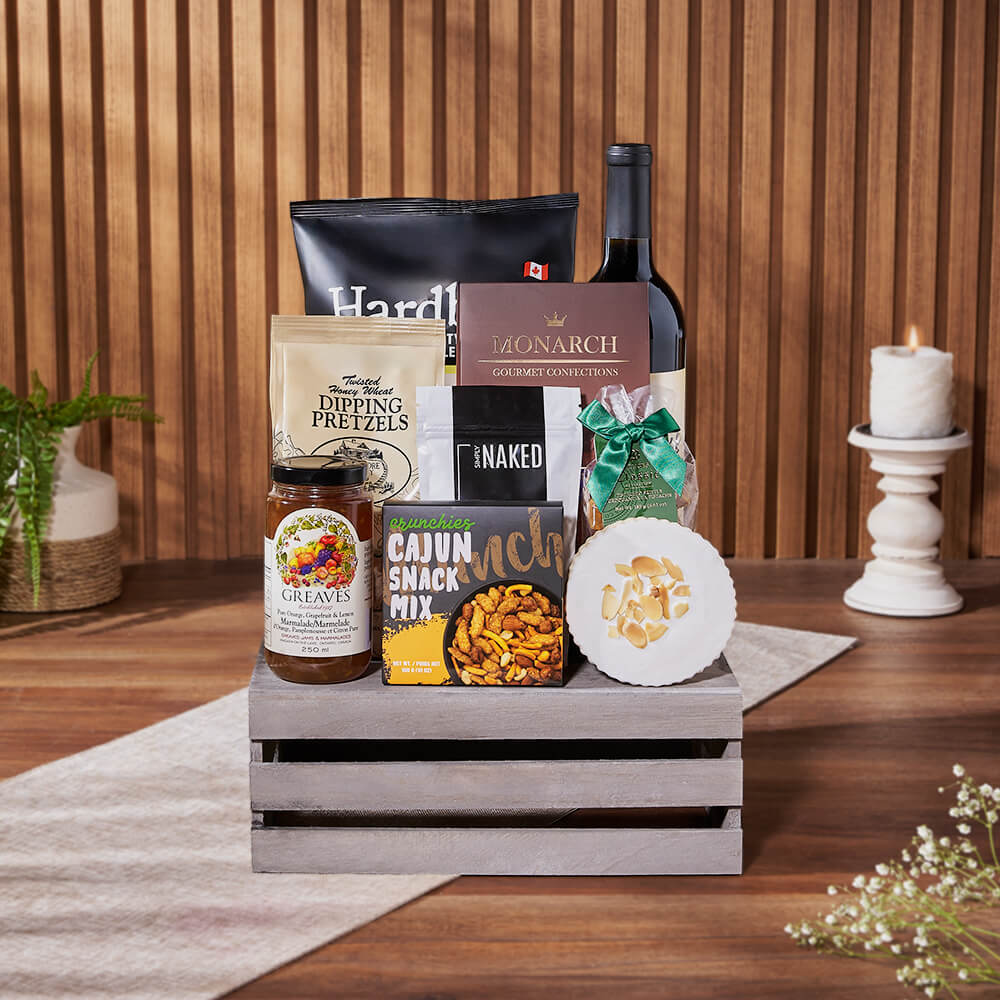 Divine Snack &amp; Wine Gift Set, wine gift, wine, snack gift, snack, Ottawa delivery