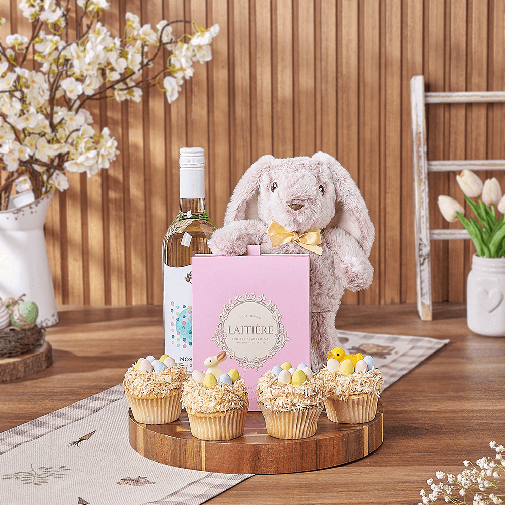 Easter Cupcake &amp; Wine Gift Set, wine gift, wine, cupcake gift, cupcake, easter gift, easter, Ottawa delivery