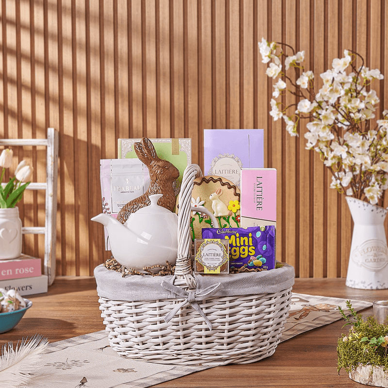 Easter Tea Party Gift Basket, tea gift, tea, chocolate gift, chocolate, easter gift, easter, easter basket, Ottawa delivery