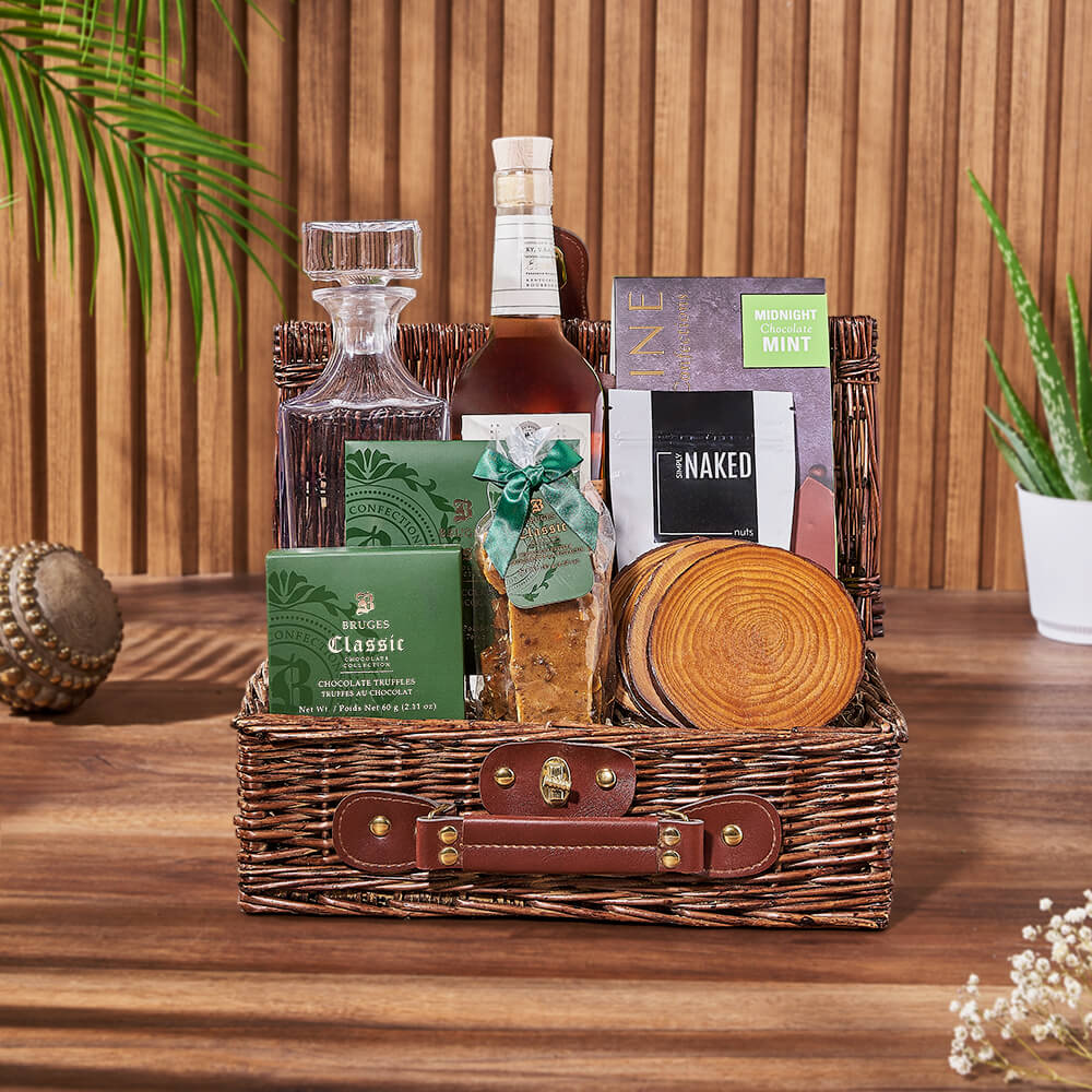 Elaborate Liquor &amp; Decanter Gift, liquor gift, liquor, decanter gift, decanter, chocolate gift, chocolate, Ottawa delivery