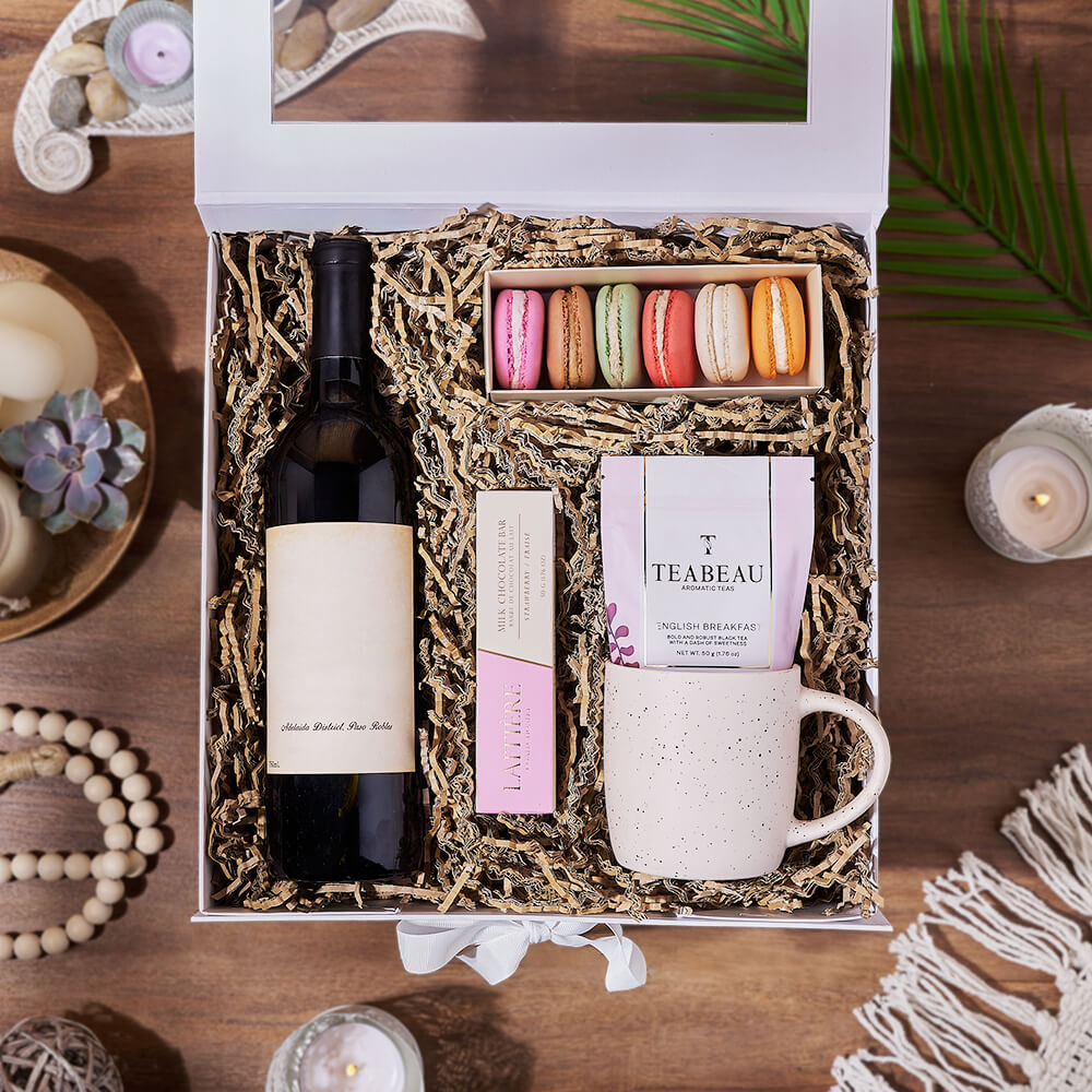 Fantastic Sweets &amp; Beverage Gift Set, wine gift, wine, tea gift, tea, cookie gift, cookie, Ottawa delivery