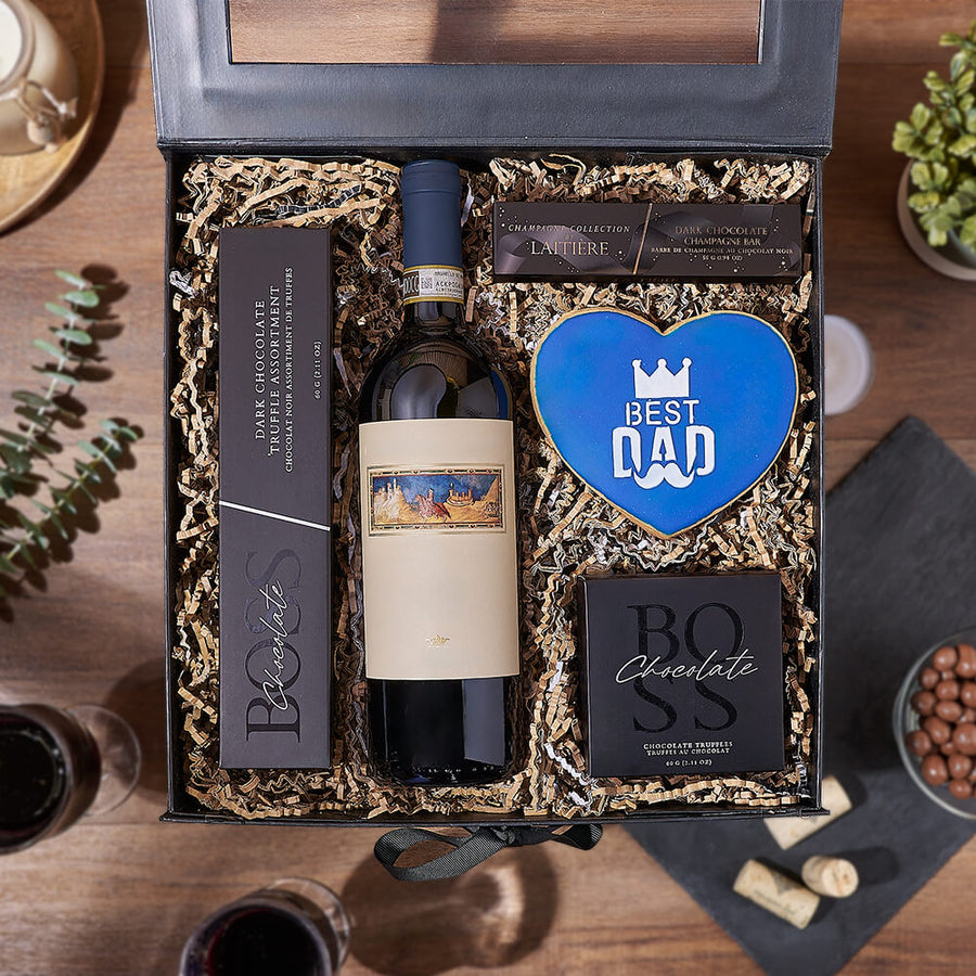 Father’s Day Wine & Sweets Box, wine gift, wine, chocolate gift, chocolate, fathers day gift, fathers day, Ottawa delivery