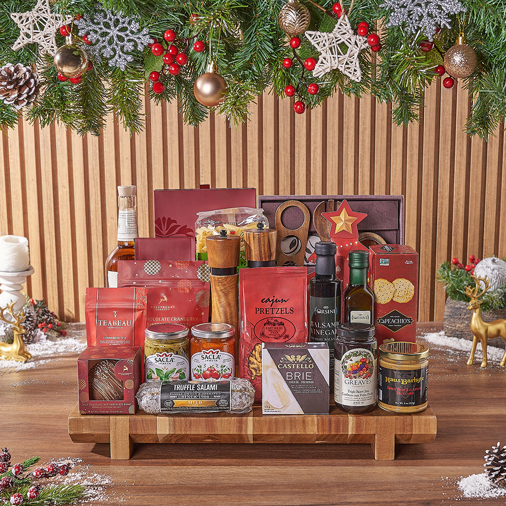 Festive Spirits &amp; Treat Board, liquor gift, liquor, chocolate gift, chocolate, christmas gift, christmas, pasta gift, pasta, Ottawa delivery