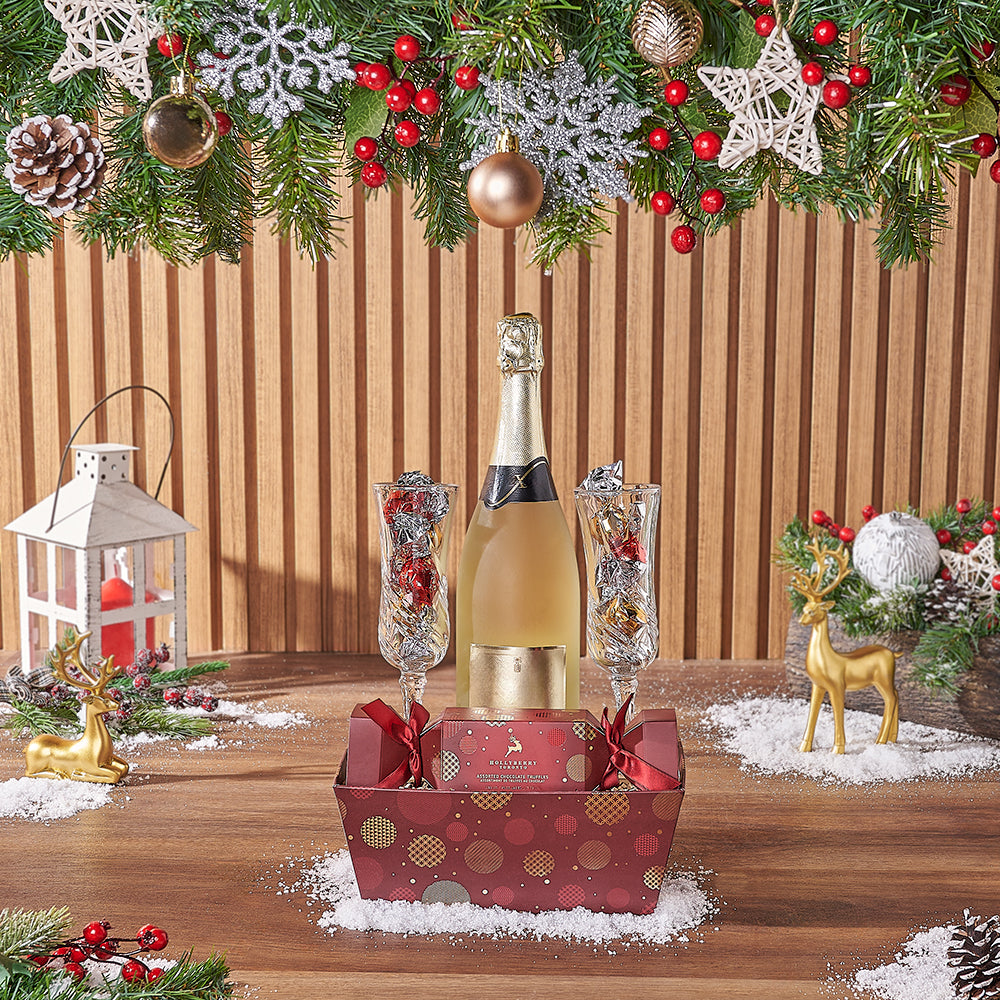 Festive Truffles & Champagne Set, champagne gift, champagne, sparkling wine gift, sparkling wine, chocolate gift, chocolate, Christmas gift, Christmas, Ottawa delivery