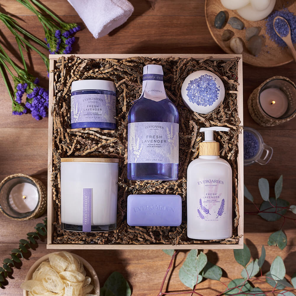 Fresh Lavender Spa Gift Crate, spa gift, spa, bath &amp; body gift, bath &amp; body, mothers day gift, mothers day, Ottawa delivery