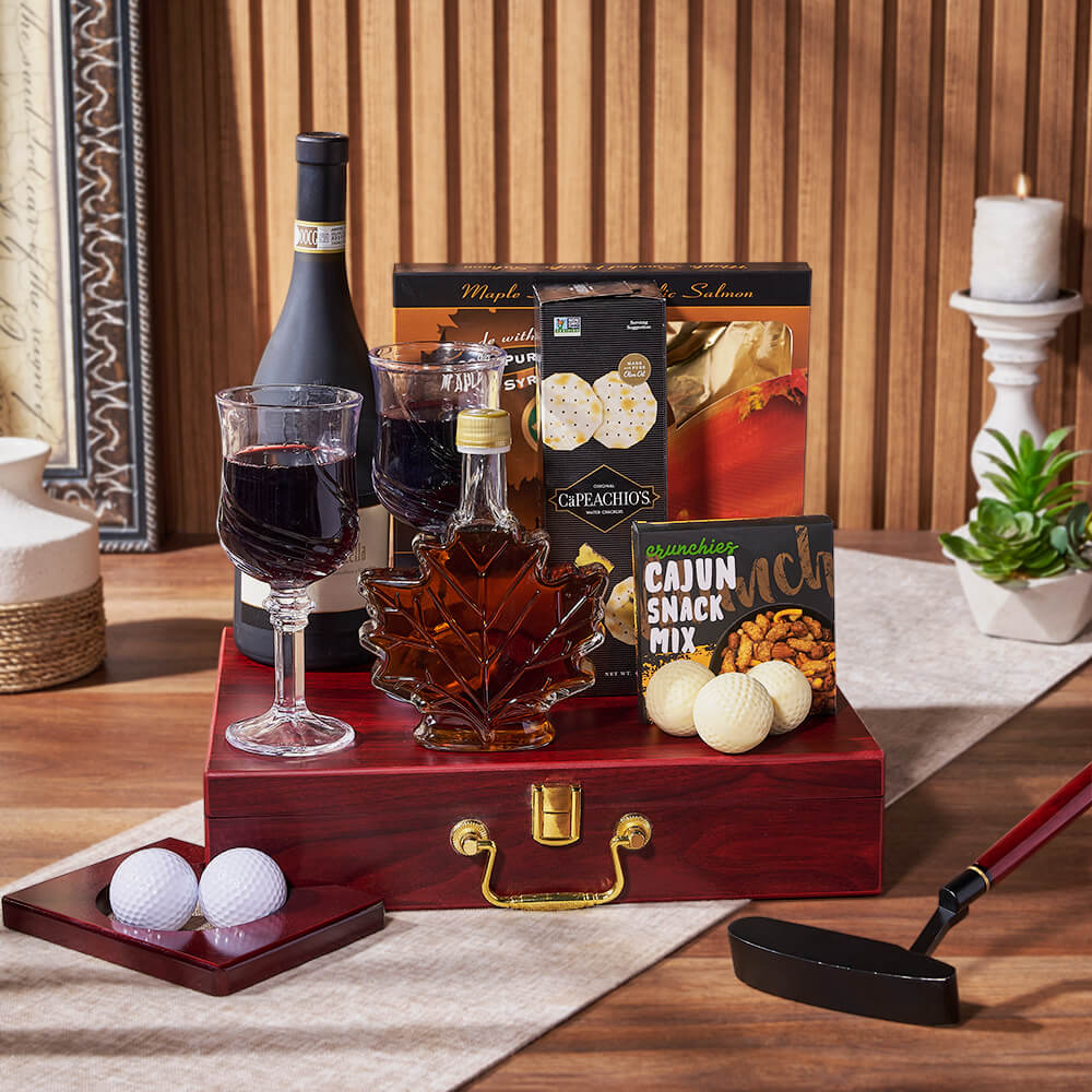 Golf Practice &amp; Wine Gift, wine gift, wine, seafood gift, seafood, golf gift, golf, putting gift, putting, Ottawa delivery