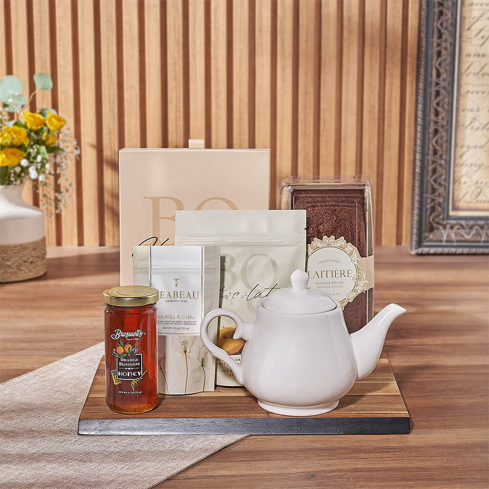 Gourmet Brunch Gift Basket, tea gift, tea, cookie gift, cookie, chocolate gift, chocolate, Ottawa delivery