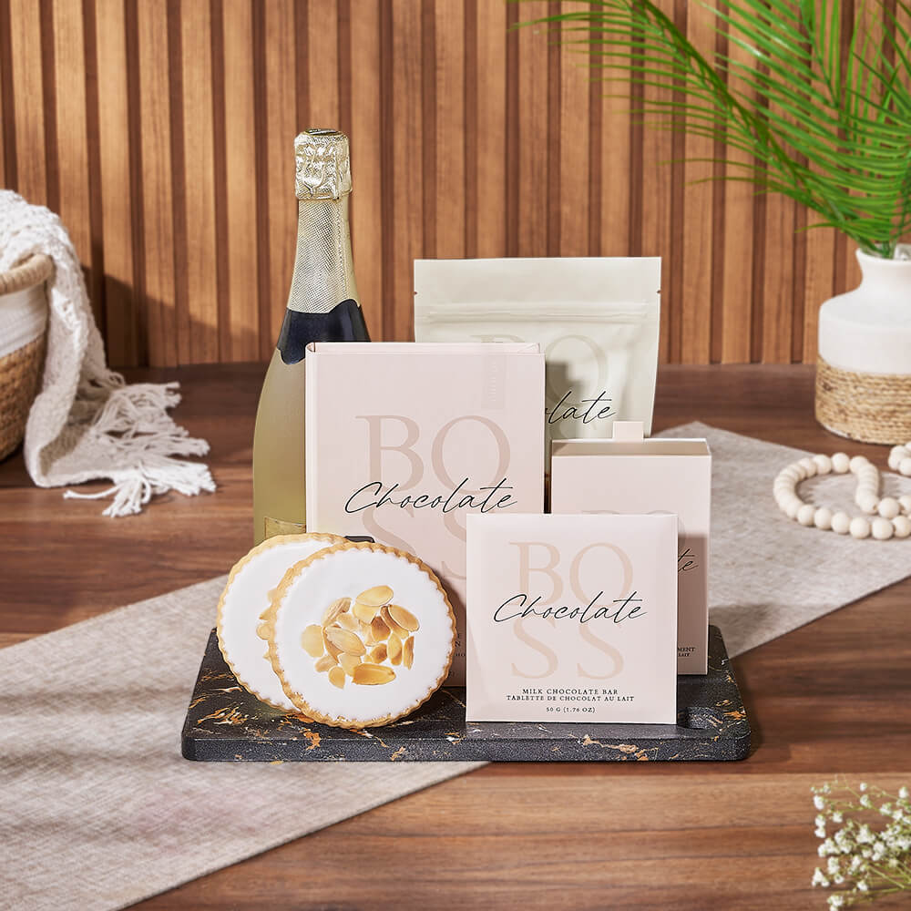 Gourmet Cookies & Champagne Gift Basket, champagne gift, champagne, sparkling wine gift, sparkling wine, chocolate gift, chocolate, Ottawa delivery