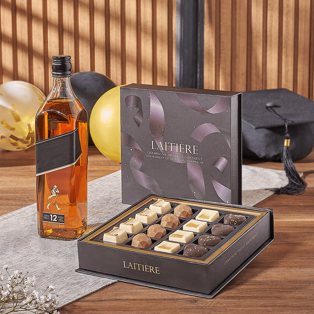 Graduation Spirits &amp; Truffle Gift, graduation gift, graduation, liquor gift, liquor, chocolate gift, chocolate, Ottawa delivery