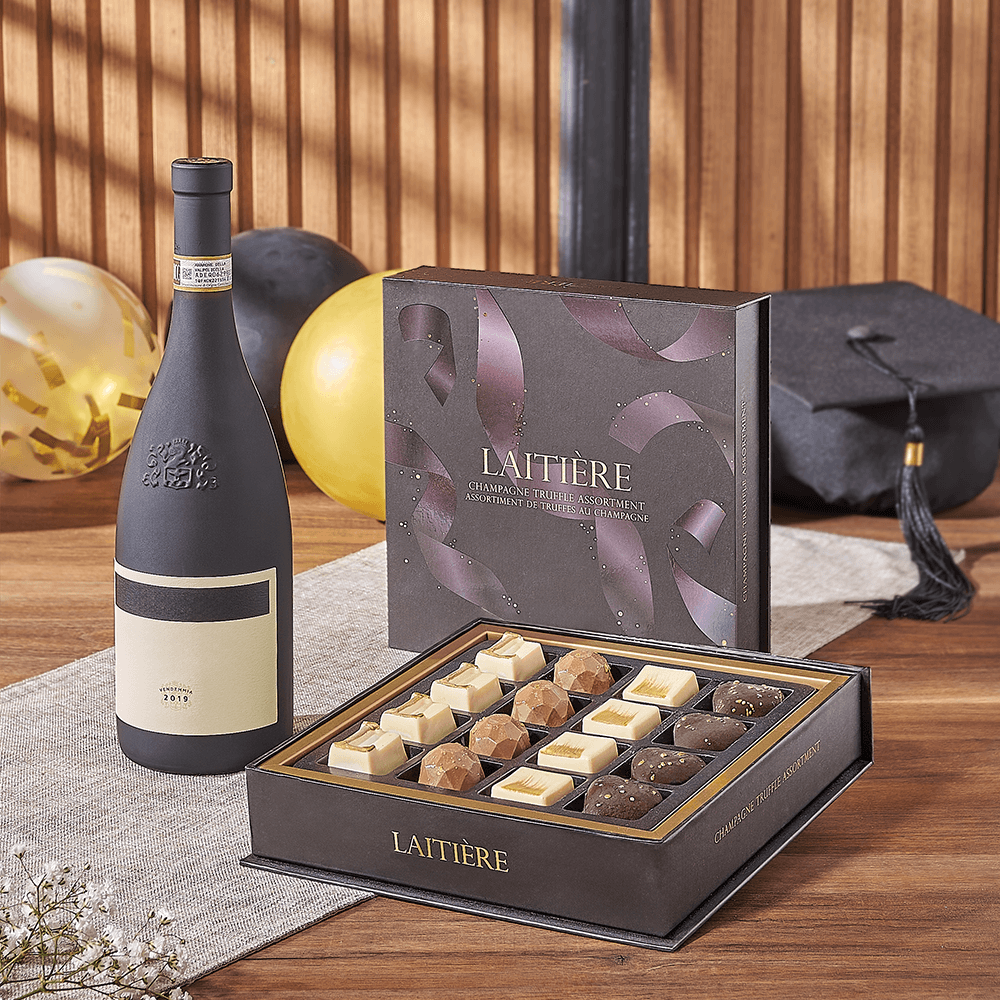 Graduation Wine & Truffle Gift, graduation gift, graduation, wine gift, wine, chocolate gift, chocolate, Ottawa delivery