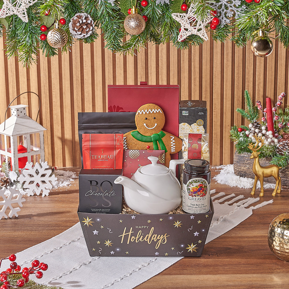 Opulent Holiday Gourmet Chocolate Gift Basket – how the gift is presented