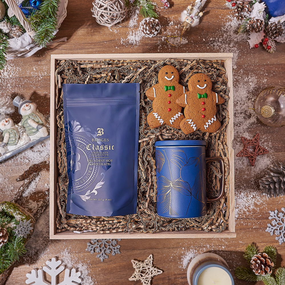 Holiday Hot Chocolate &amp; Treats Basket, hot chocolate gift, hot chocolate, cookie gift, cookie, christmas gift, christmas, Ottawa delivery 