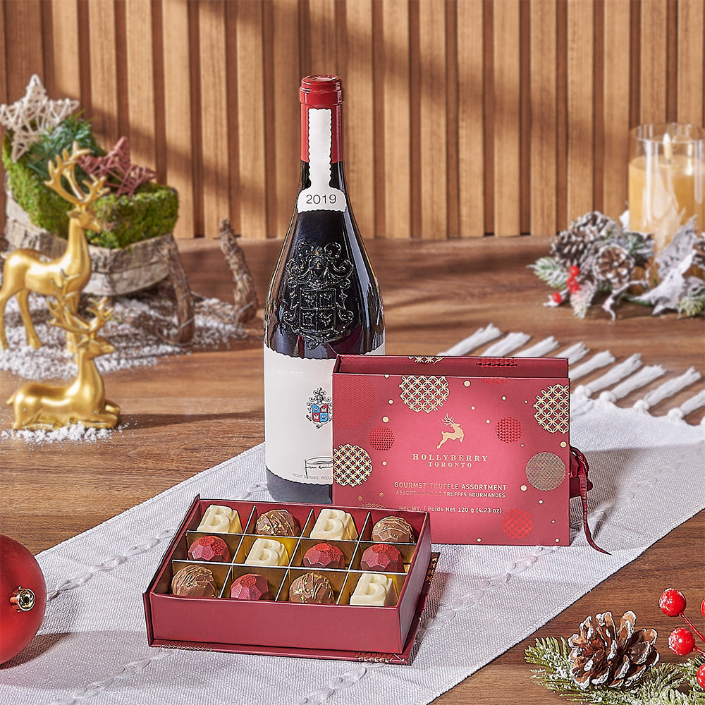 Holiday Wine &amp; Chocolate Gift, wine gift, wine, christmas gift, christmas, chocolate gift, chocolate, Ottawa delivery