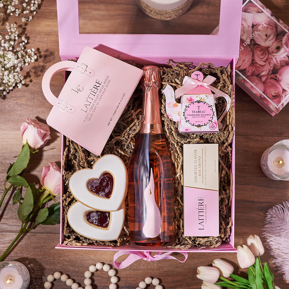Sparkling Wine Pink Window Box – how the gift is presented