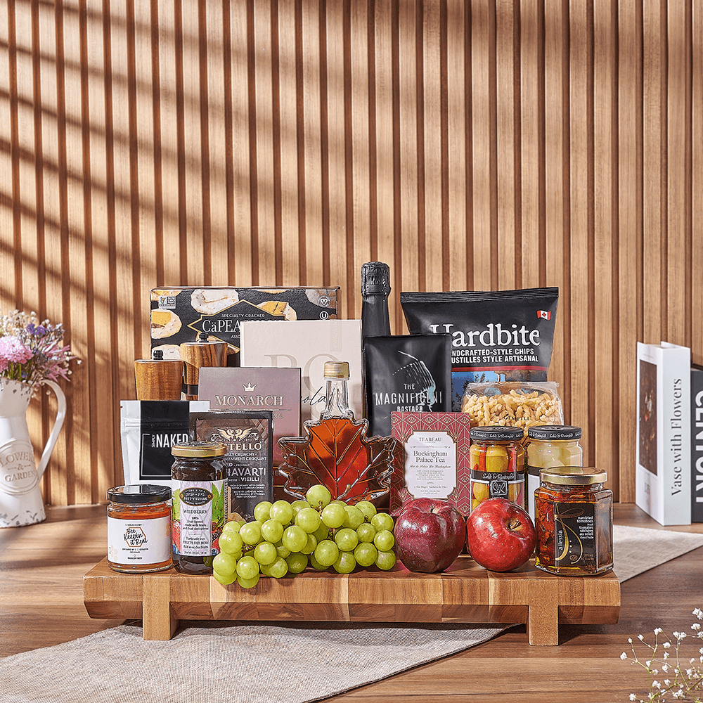 Holiday Kosher Sparkling Wine Basket – how the gift is presented