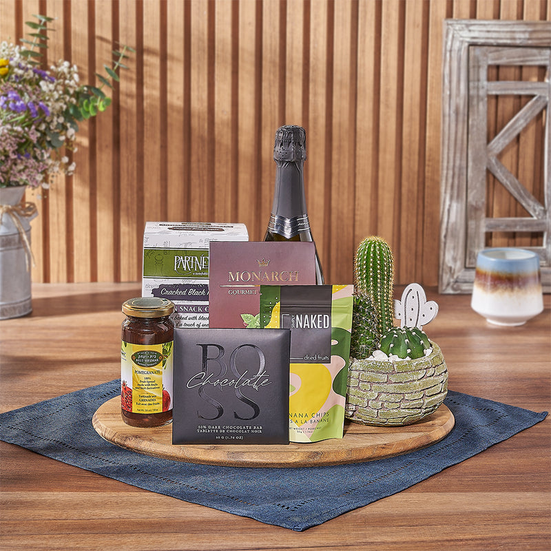 Kosher Celebration & Cacti Gift from Ottawa Baskets - Champagne Gift Basket - Ottawa Delivery