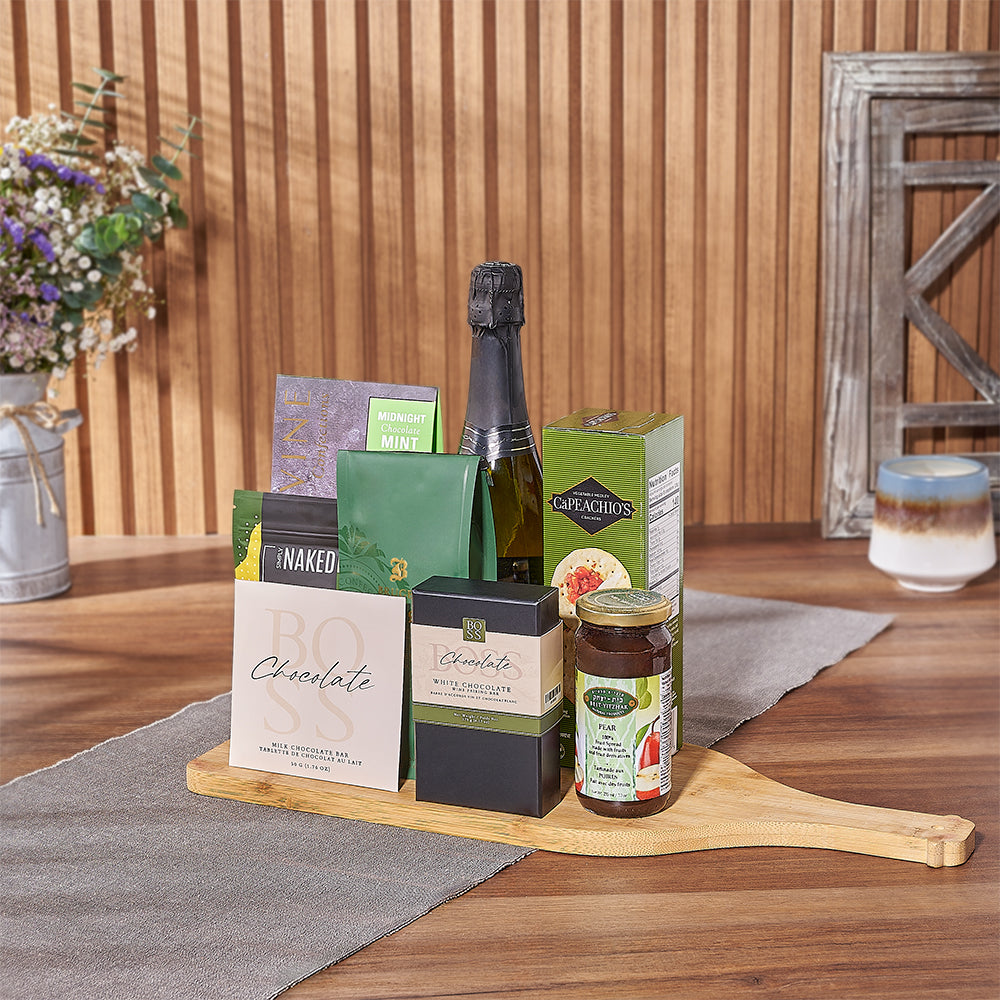 Kosher Champagne &amp; Snacks Gift Basket from Ottawa Baskets - Champagne Gift Set - Ottawa Delivery