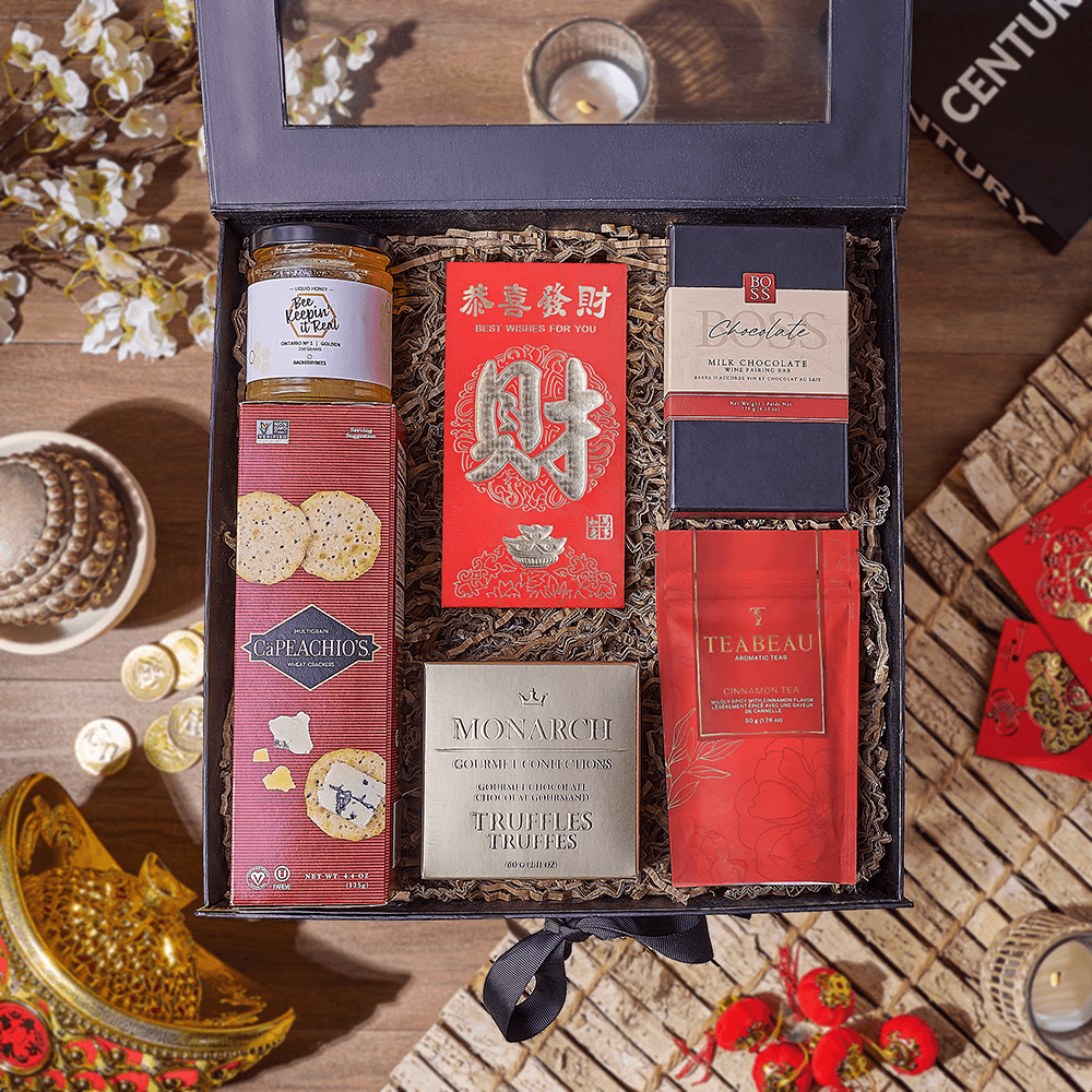 Lucky Tea &amp; Chocolate Gift Box, chinese new year gift, chinese new year, lunar new year gift, lunar new year,Ottawa delivery