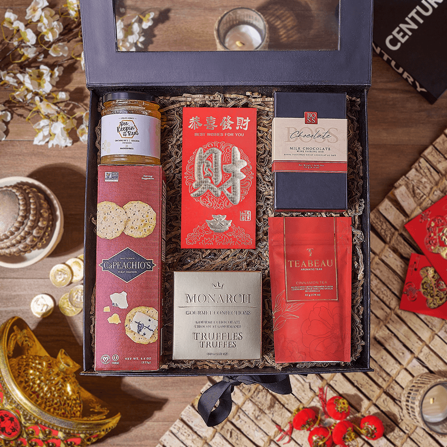 Lucky Tea & Chocolate Gift Box, chinese new year gift, chinese new year, lunar new year gift, lunar new year,Ottawa delivery
