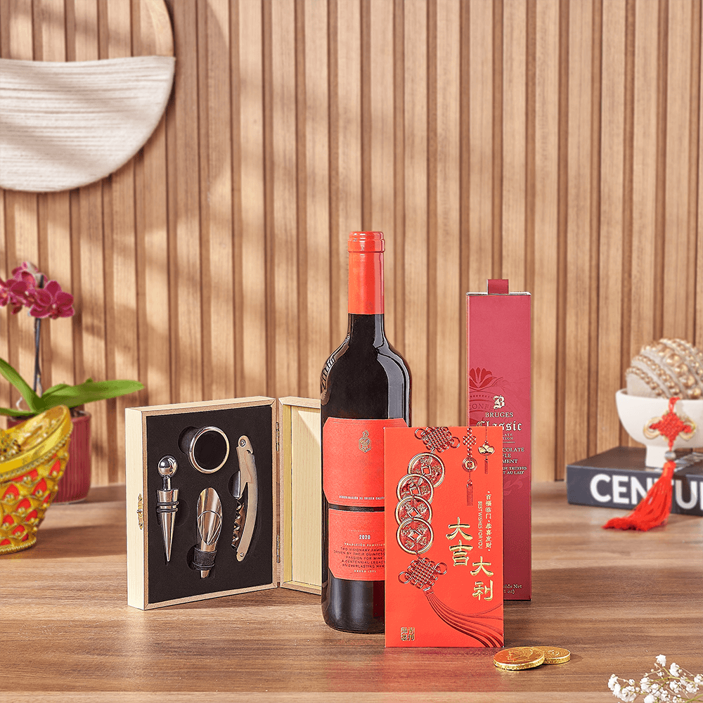 Lucky Wine & Chocolate Gift Set, chinese new year gift, chinese new year, lunar new year gift, lunar new year, Ottawa delivery