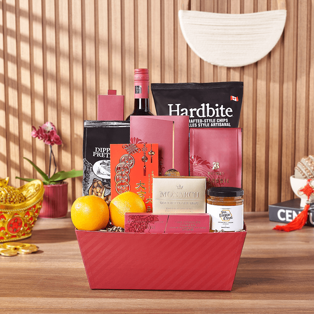 Lucky Wine & Snack Gift Set, wine gift, wine, chinese new year gift, chinese new year, lunar new year gift, lunar new year, Ottawa delivery