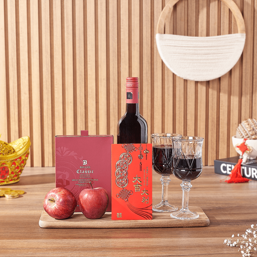 Lunar New Year Wine & Chocolate Gift, wine gift, wine, chinese new year gift, chinese new year, lunar new year gift, lunar new year, Ottawa delivery