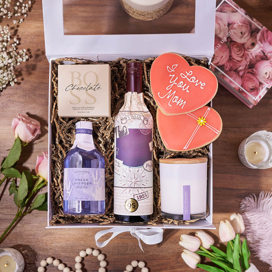 Luxurious Mother’s Day Spa Gift Box, mothers day gift, mothers day, spa gift, spa, wine gift, wine, bath & body gift, bath & body, Ottawa delivery