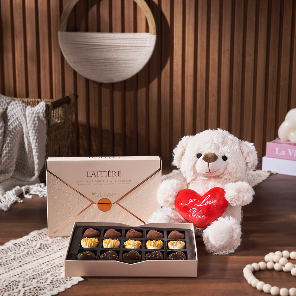 Luxury Truffle &amp; Bear Gift Set, chocolate gift, chocolate, bear gift, bear, Ottawa delivery