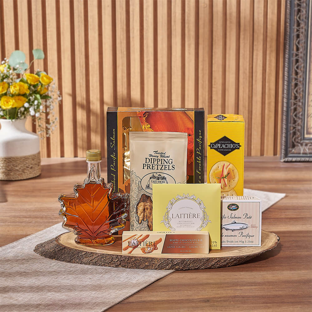 Maple &amp; Salmon Gift Basket, seafood gift, seafood, chocolate gift, chocolate, Ottawa delivery