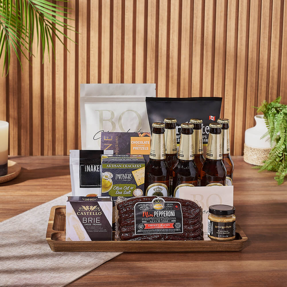 Markham Beer & Snacks Basket, beer gift, beer, snack gift, snack, charcuterie gift, charcuterie, Ottawa delivery