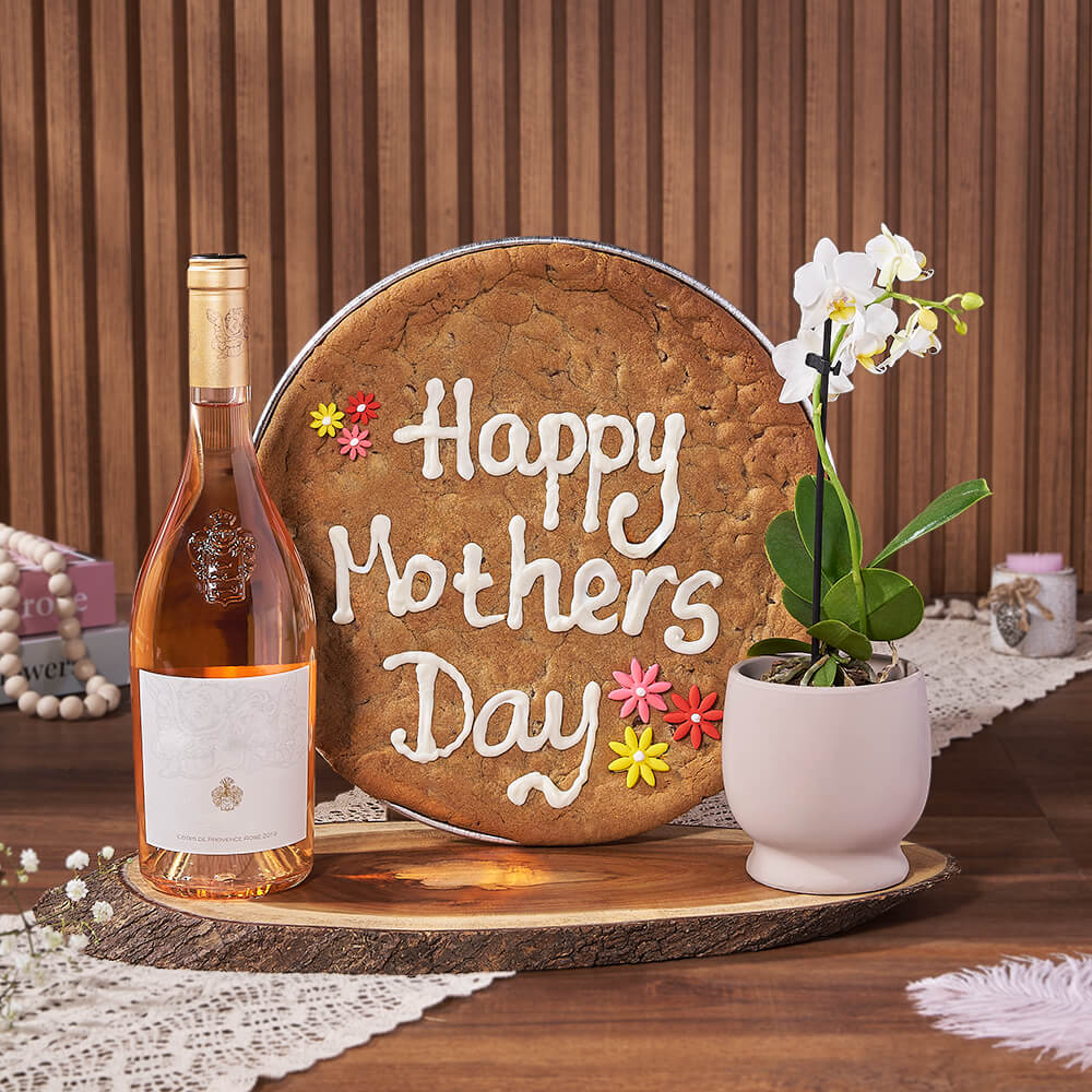 Mother's Day Cookie &amp; Wine Gift, mothers day gift, mothers day, wine gift, wine, plant gift, plant, orchid gift, orchid, Ottawa delivery