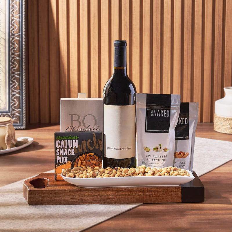 Nutty Surprise Wine Gift Basket, wine gift, wine, nuts gift, nuts, snack gift, snack, Ottawa delivery