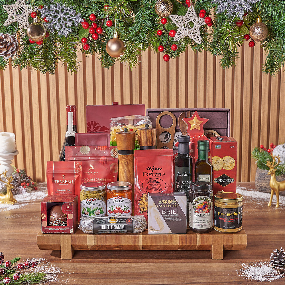 Opulent Christmas Wine &amp; Chocolate Gift Basket, wine gift, wine, chocolate gift, chocolate, cookie gift, cookie, wine gift, wine, christmas gift, christmas, Ottawa delivery