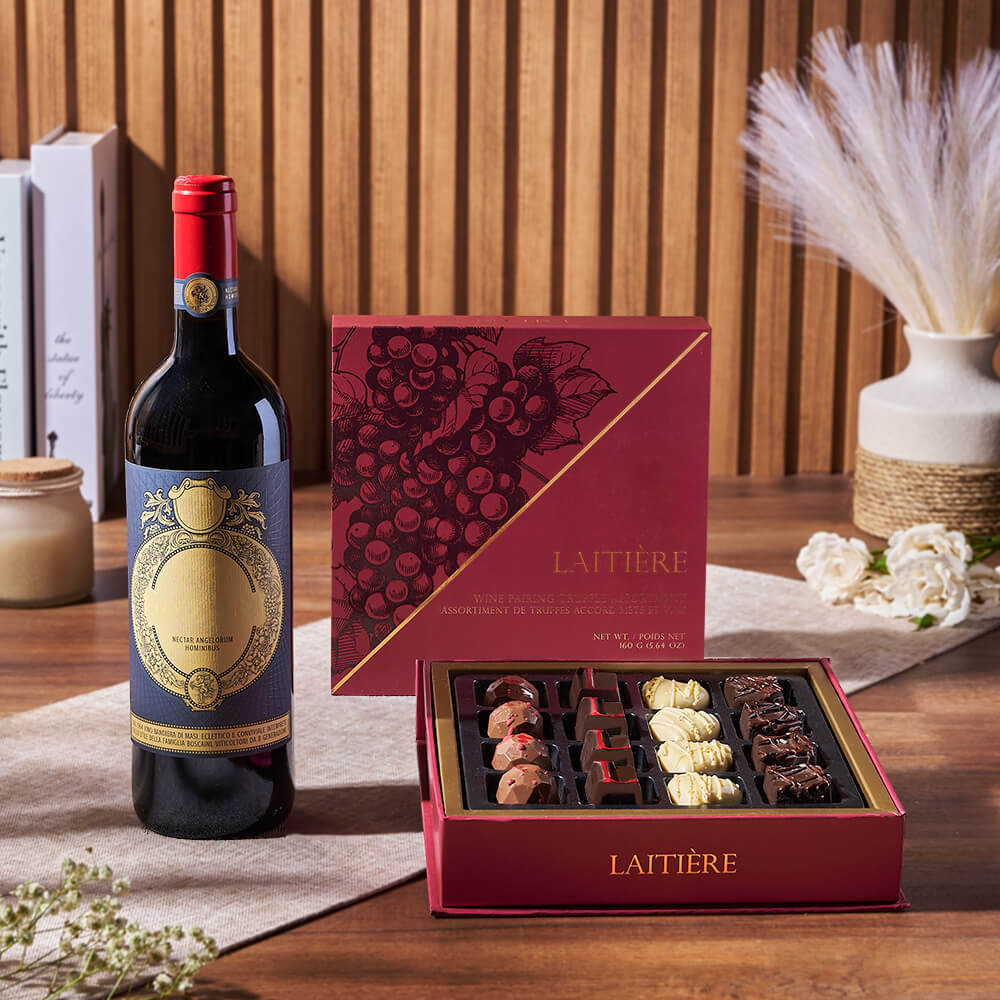 Wine with Chocolate Treats – how the gift is presented