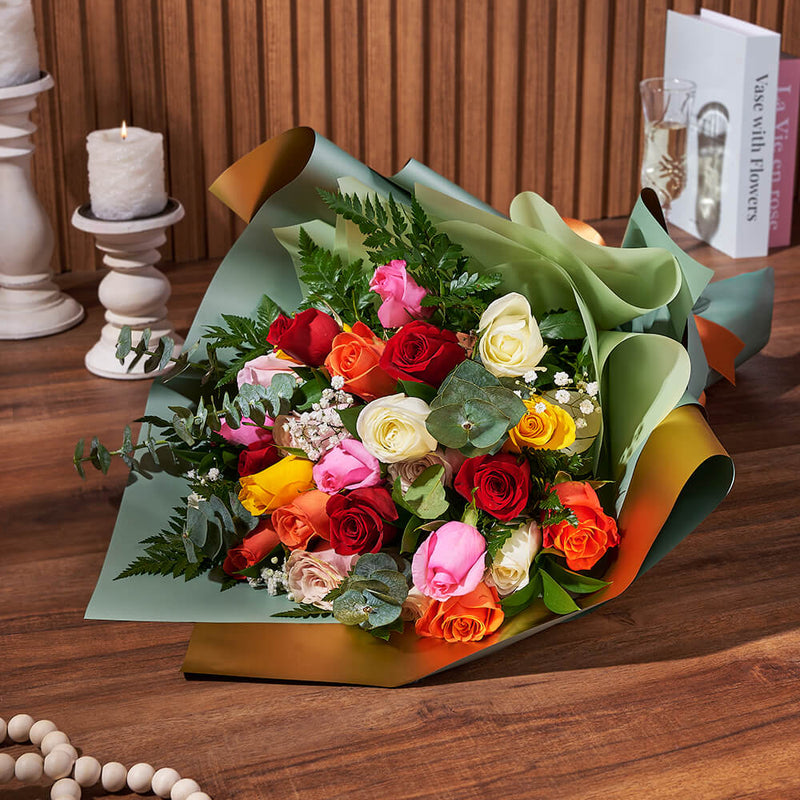 Prismatic Rose Bouquet Gift, rose gift, rose, flower gift basket, flower, Ottawa delivery