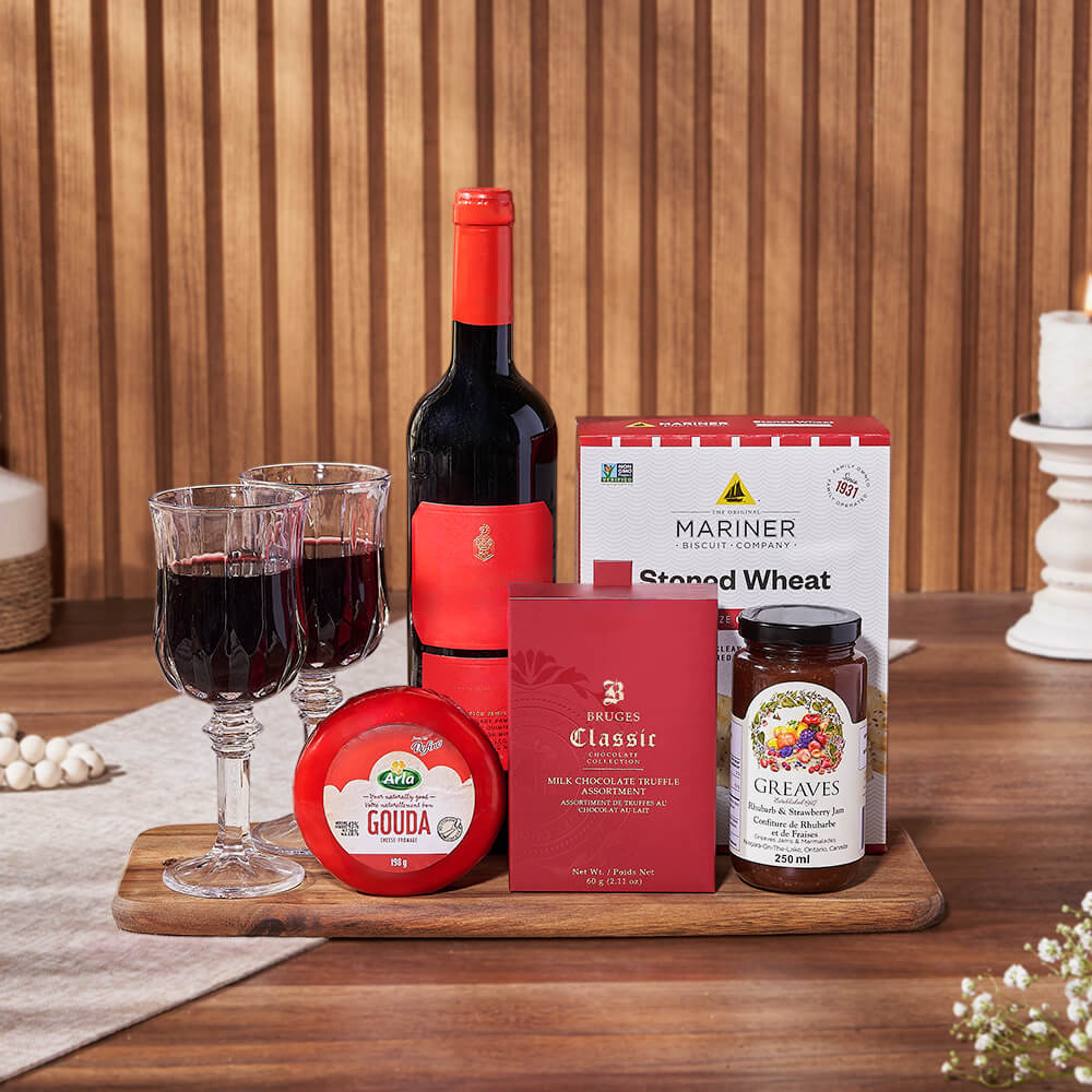Red Carpet Delight Wine Basket From - Ottawa Baskets - Ottawa Delivery
