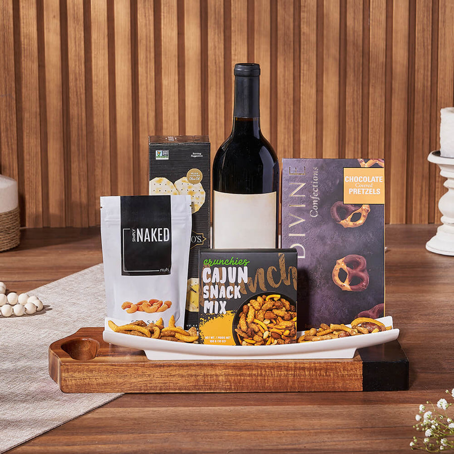 Salty Snack & Wine Gift Set, wine gift, wine, snack gift, snack, nuts gift, nuts, Ottawa delivery