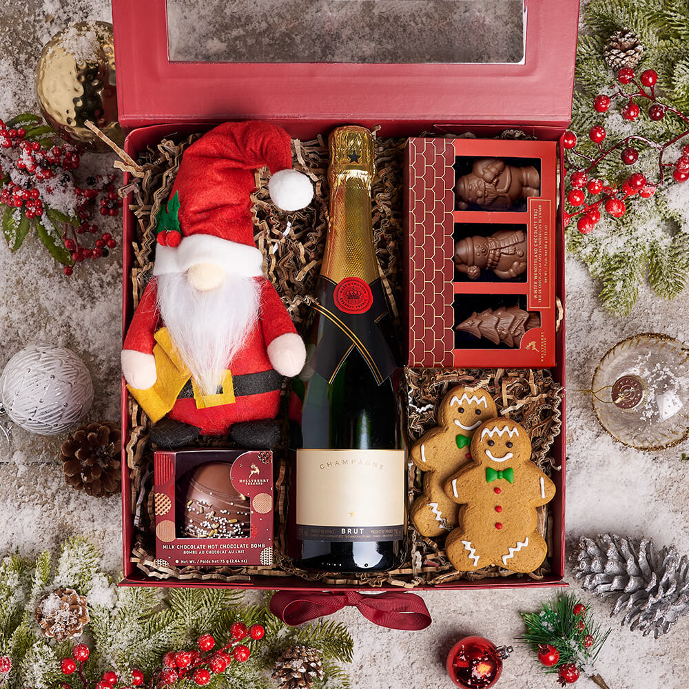 Santa’s Sweet Choice with Champagne, champagne gift, champagne, sparkling wine gift, sparkling wine, gourmet gift, gourmet, christmas gift, christmas, holiday gift, holiday - Ottawa Delivery