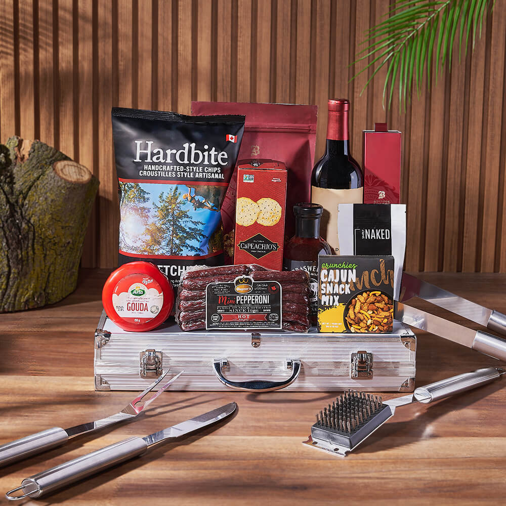 Smokin’ BBQ Grill Gift Set with Wine, wine gift, wine, grilling gift, grilling, charcuterie gift, charcuterie, cheese gift, cheese, Ottawa delivery