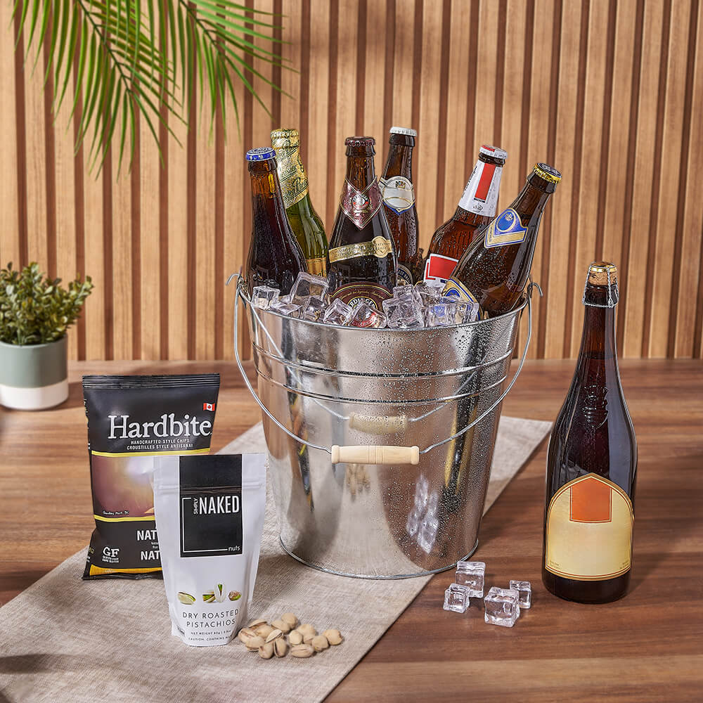 Beer Bucket Gift with Hardbite Chips – how the gift is presented