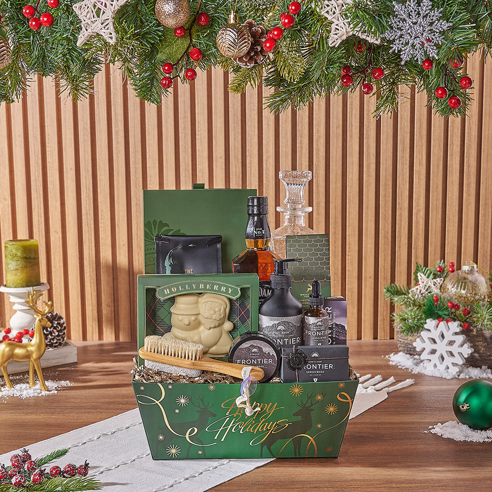 Spirits & Spa Holiday Gift Set, liquor gift, liquor, spa gift, spa, chocolate gift, chocolate, Christmas gift, Christmas, Ottawa delivery