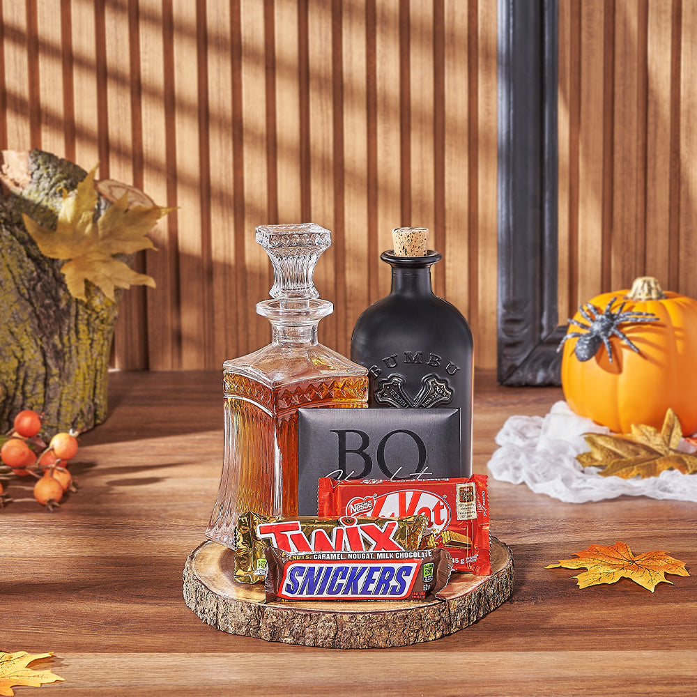 Spirits of Halloween Decanter Gift, liquor gift, liquor, halloween gift, halloween, chocolate gift, chocolate, Ottawa delivery