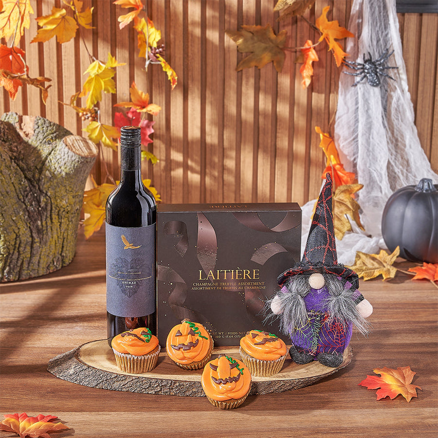 Spooky Wine & Cupcake Gift Set, wine gift, wine, halloween gift, halloween, cupcake gift, cupcake, Ottawa delivery