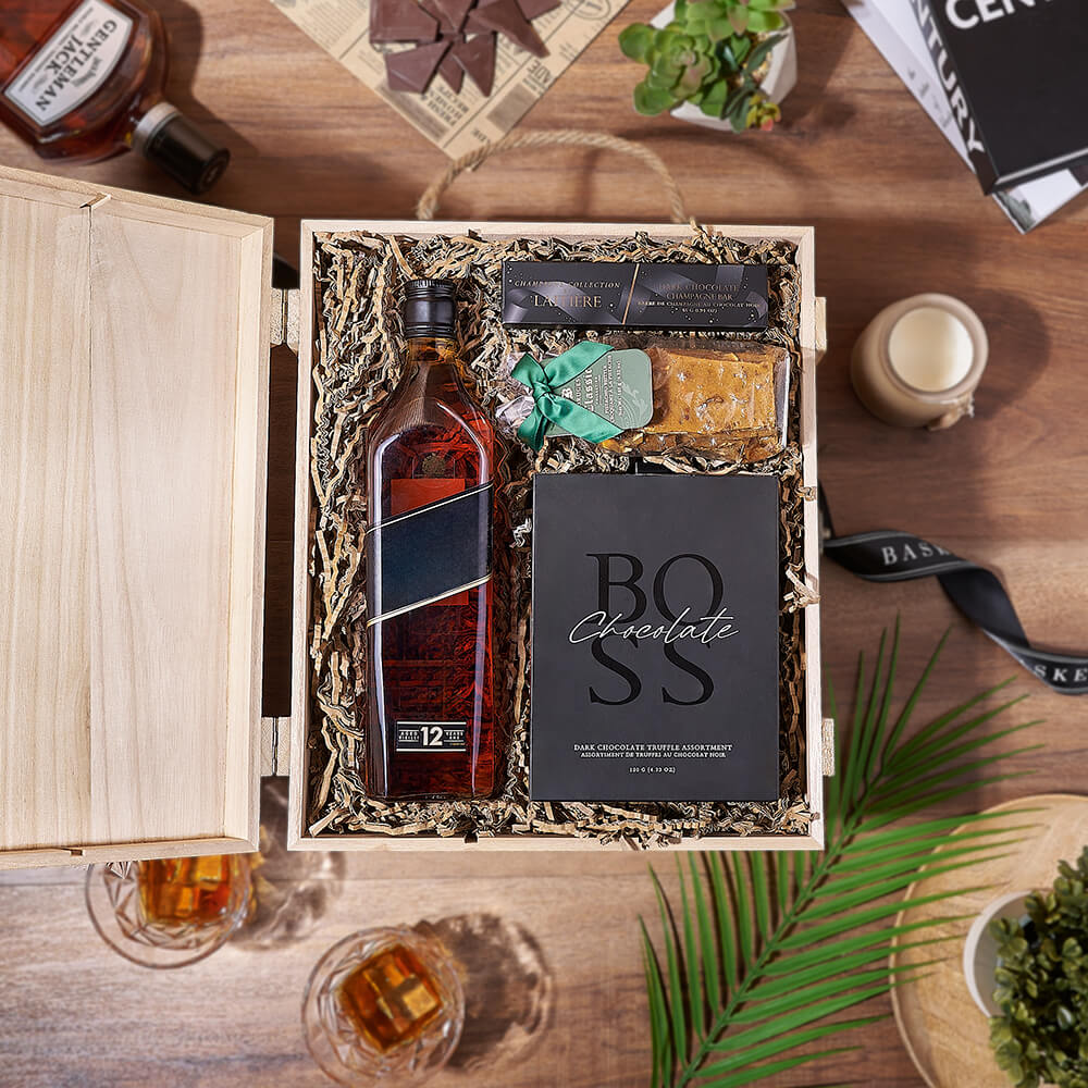 Sweet Things &amp; Liquor Gift Box, liquor gift, liquor, chocolate gift, chocolate, Ottawa delivery