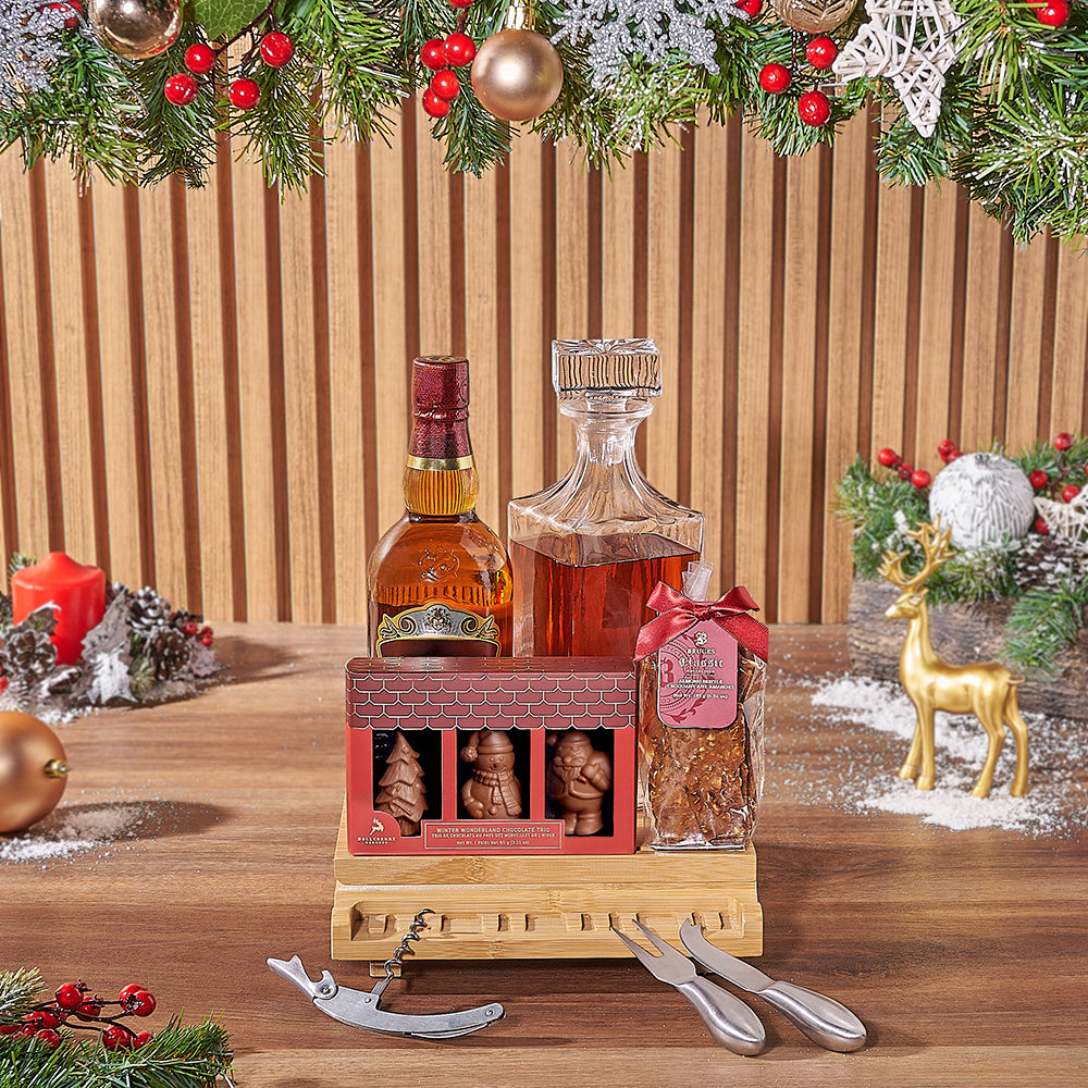 Sweet Treats &amp; Liquor Gift Set, Christmas gift, Christmas, chocolate gift, chocolate, decanter gift, decanter, Ottawa delivery