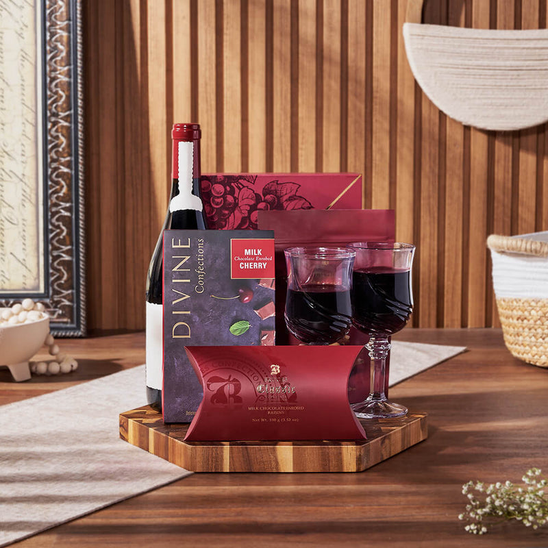 Tempting Chocolate & Wine Gift, wine gift, wine, chocolate gift, chocolate, Ottawa delivery
