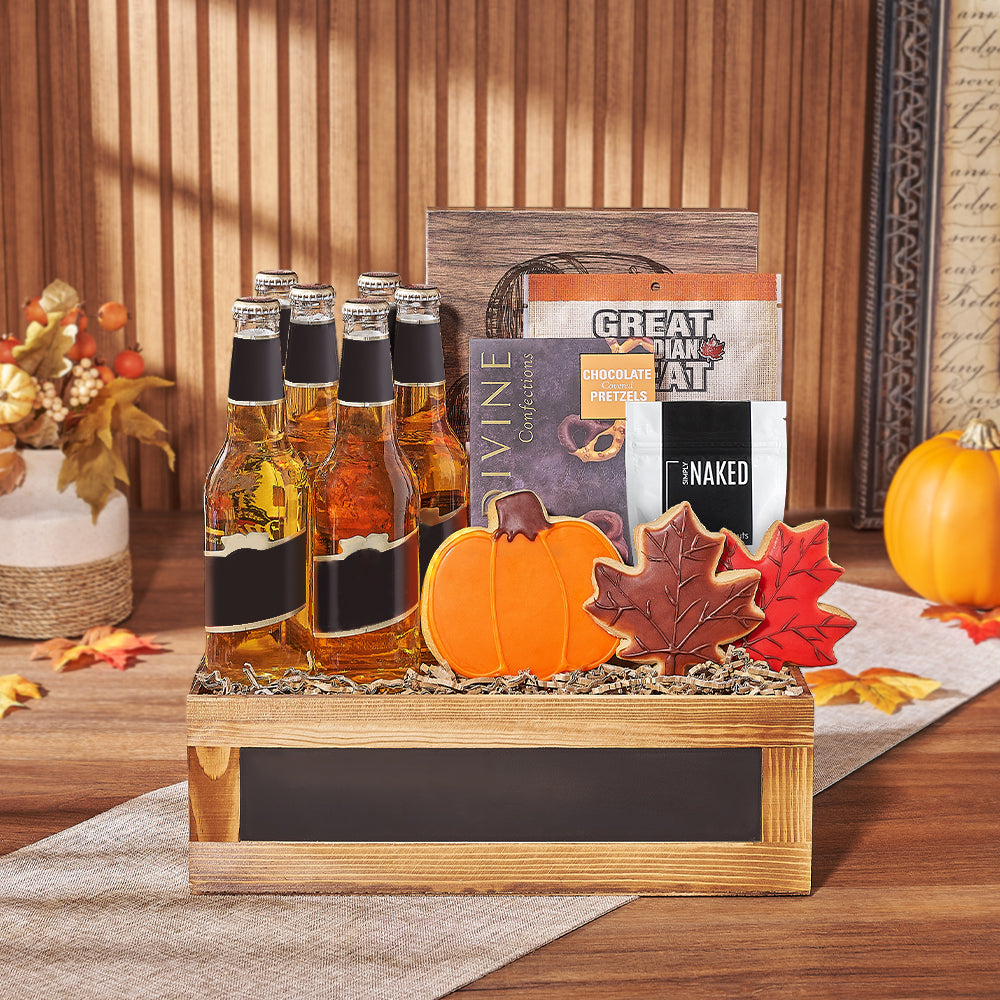 Thanksgiving Beer &amp; Treats Basket, thanksgiving gift, thanksgiving, beer gift, beer, cookie gift, cookie, Ottawa delivery